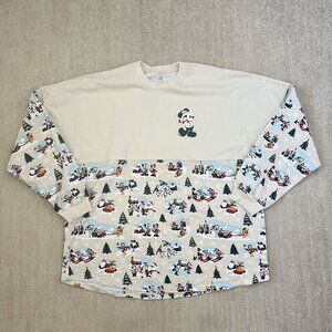 Disney Spirit Jersey Disneyland Christmas Holiday Long Sleeve Cotton Top XXL